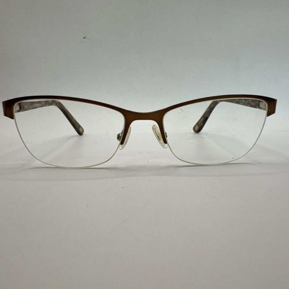 LIZ CLAIBORNE L615 0RF4 BROWN GOLD AUTHENTIC DESIGNER EYEGLASSES 53-17